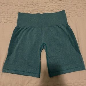 NVGTN Teal Contour Seamless Shorts